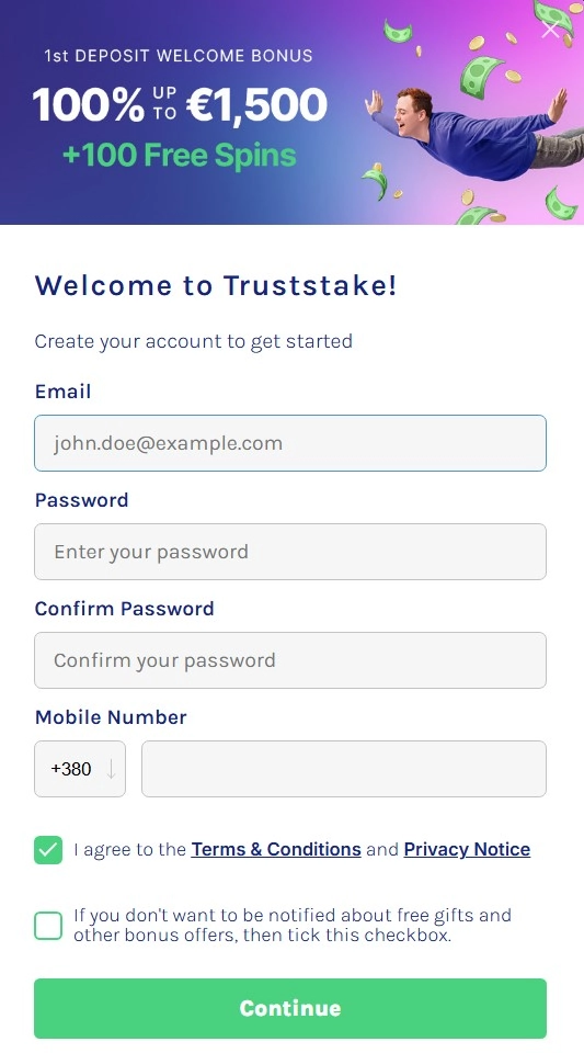Register and Log In